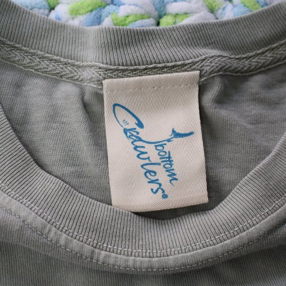 Fishing Shirt Long Sleeve Large Mens Crew Neck Tshirt Bass Fish Bottom Crawlers - Picture 6 of 9